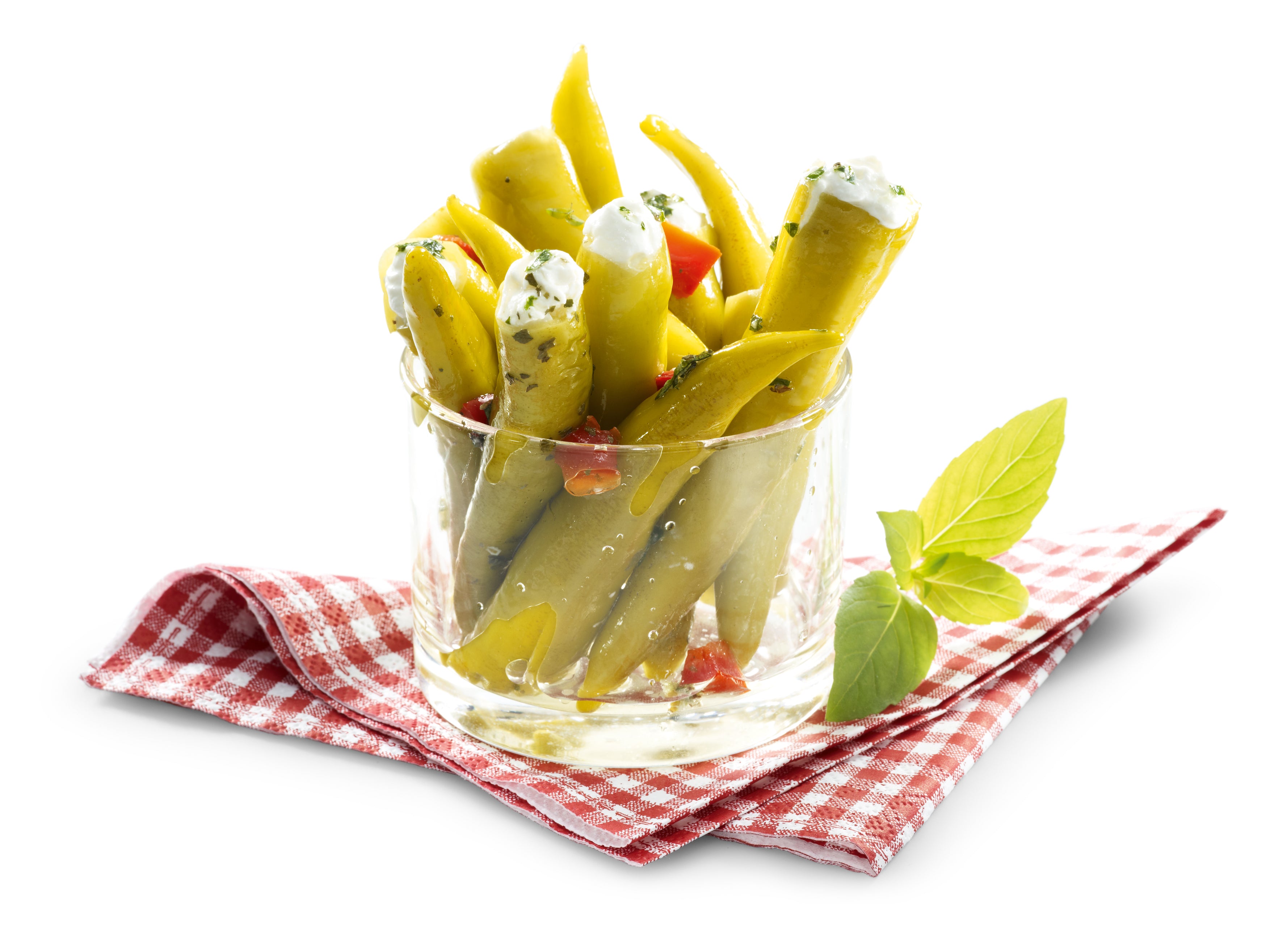 Peperoni gefüllt mit Frischkäse