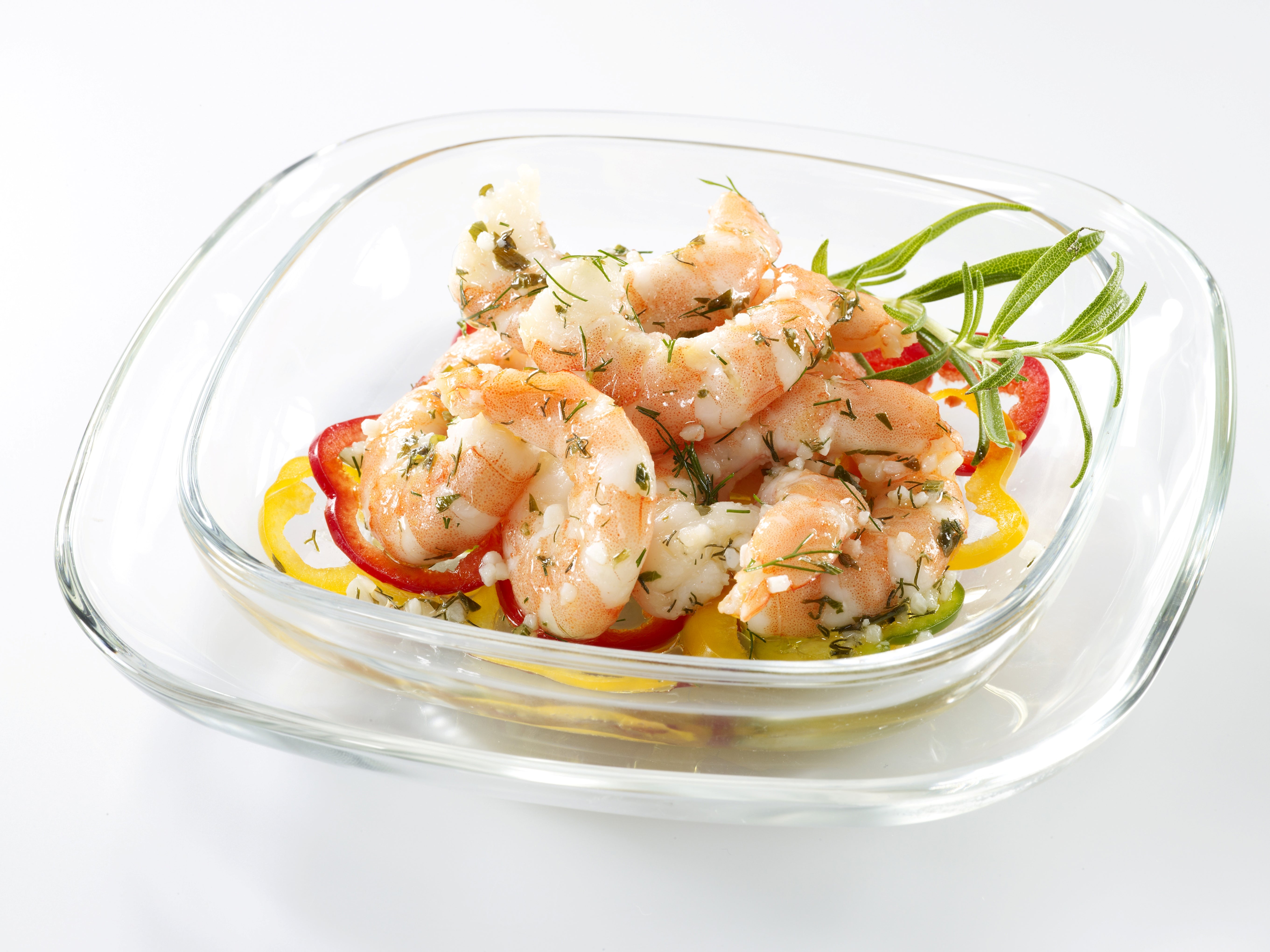 Gambas in Knoblauchöl